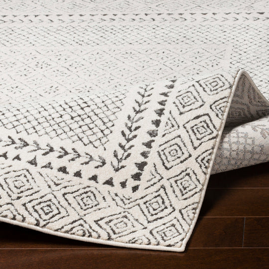 Tapis Rond Scandinave Bohème Gris/Beige Rond Monaco