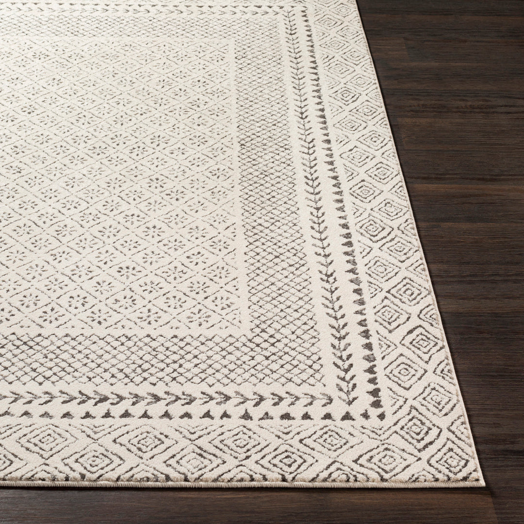 Tapis Rond Scandinave Bohème Gris/Beige Rond Monaco