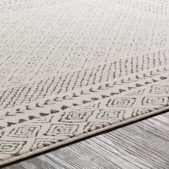 Tapis Rond Scandinave Bohème Gris/Beige Rond Monaco