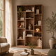 Bibliothèque GINER & COLOMER 1162 en bois d'acacia H200cm