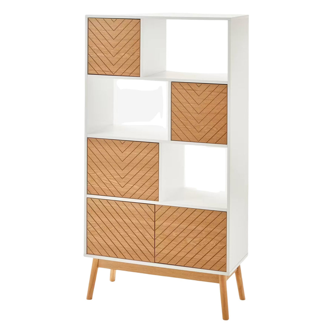 Bibliothèque VERTBAUDET Chevrons blanc/bois