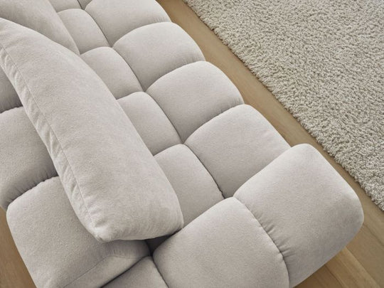 Canapé d'angle droit BOBOCHIC 4 places EVEREST tissu texturé beige — photo produit