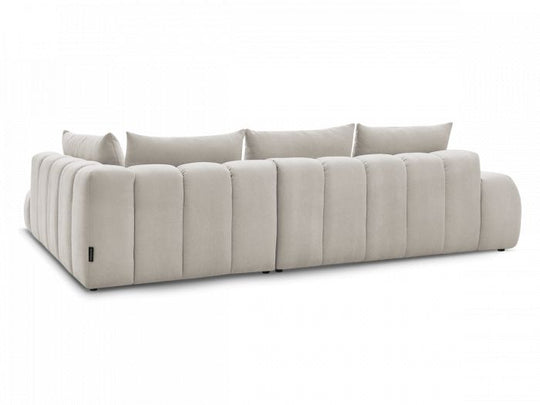 Canapé d'angle droit BOBOCHIC 4 places EVEREST tissu texturé beige — photo produit