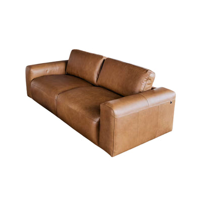 Canapé KAWOLA Bodhi 3 places en cuir Marron