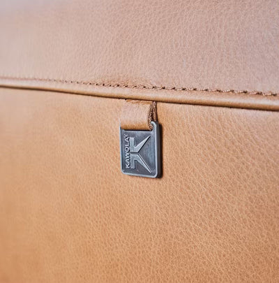 Canapé KAWOLA Bodhi 3 places en cuir Marron