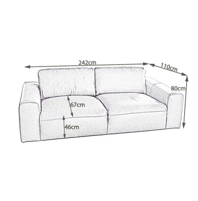 Canapé KAWOLA Bodhi 3 places en cuir Marron