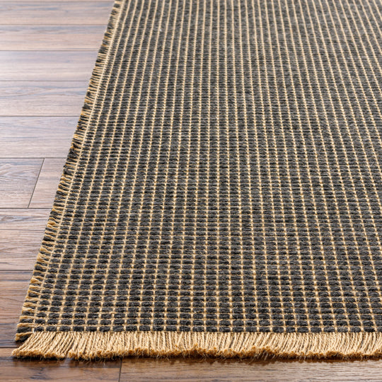 Becki Owens x Surya Tapis de Couloir en Jute Marron Clair/Noir Levin