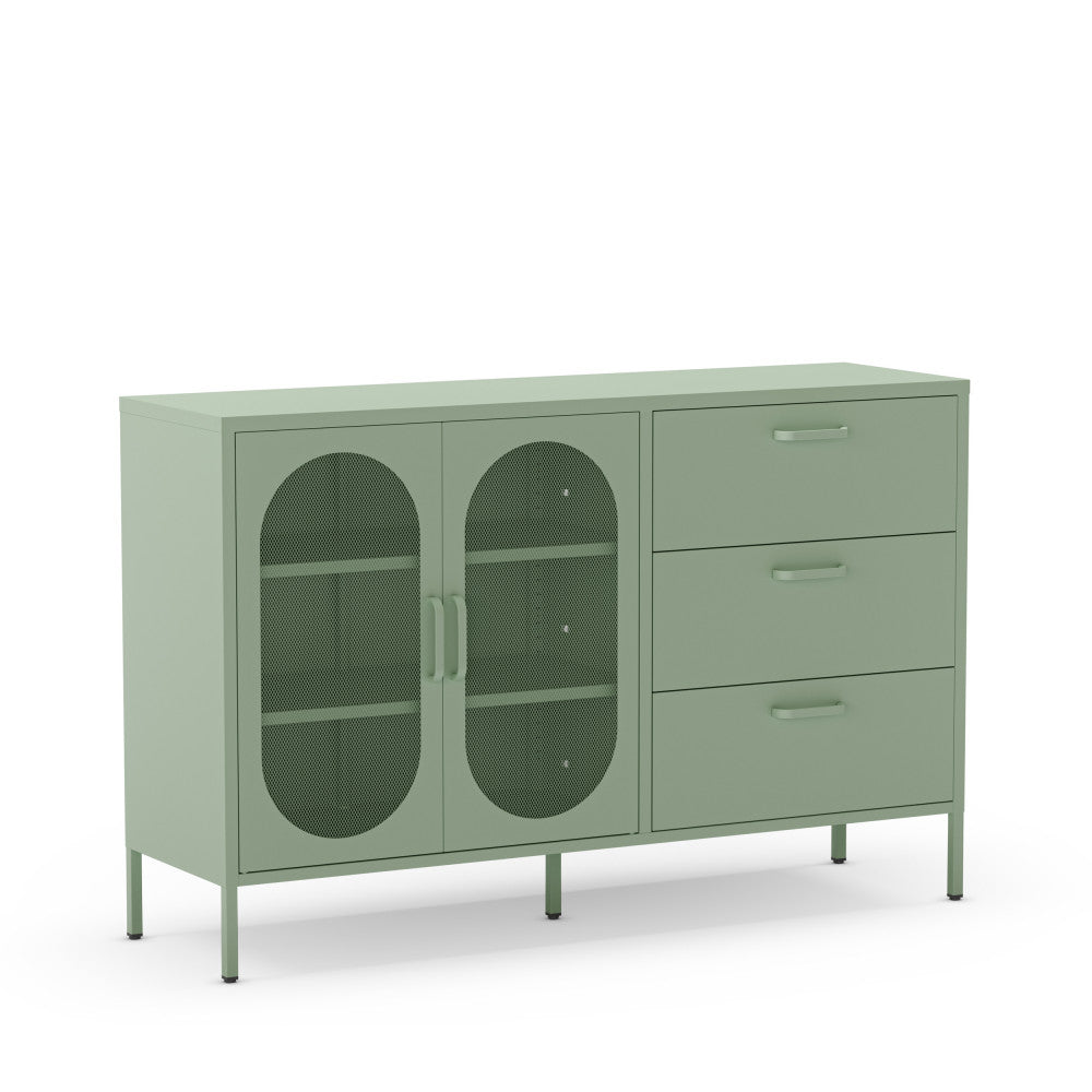 Buffet Zio 2 portes en métal vert menthe L140cm DRAWER
