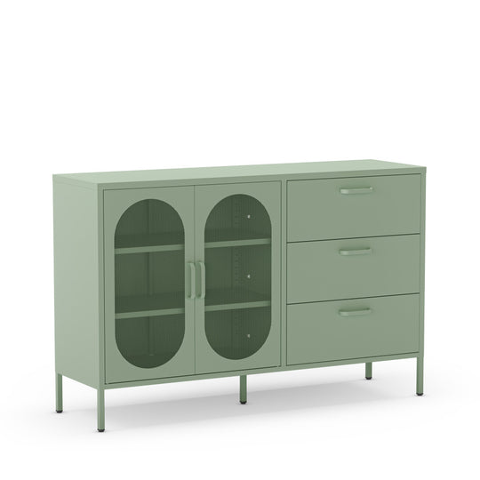 Buffet Zio 2 portes en métal vert menthe L140cm DRAWER