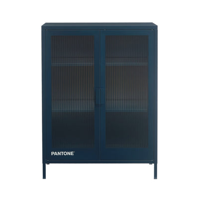 Buffet DRAWER Nino 2 portes en métal bleu PANTONE nuit L75cm