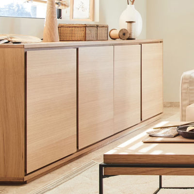 Buffet bas ALINEA Agosta 4 portes en bois naturel
