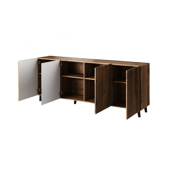 Buffet bas BEST MOBILIER Come effet bois 4 portes 200cm