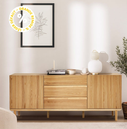 Buffet DRAWER Bergen 2 portes 3 tiroirs en bois L170cm