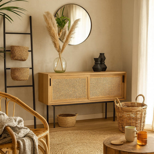 Buffet enfilade chêne et cannage, Waska La Redoute Interieurs
