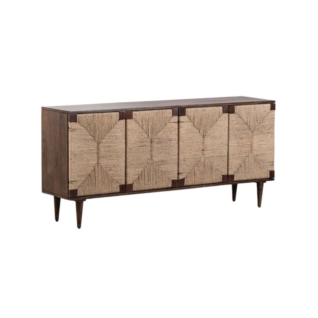 Buffet SKLUM Evans en bois de manguier foncé et jute