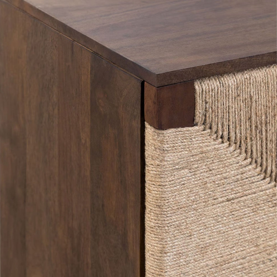 Buffet SKLUM Evans en bois de manguier foncé et jute