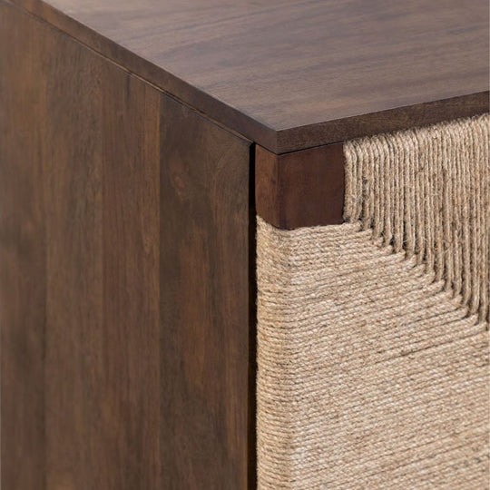 Buffet SKLUM Evans en bois de manguier foncé et jute