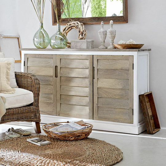 Buffet bas LOBERON Frapelle en bois de manguier — photo produit
