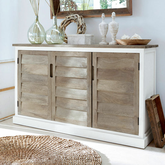 Buffet bas LOBERON Frapelle en bois de manguier — photo produit