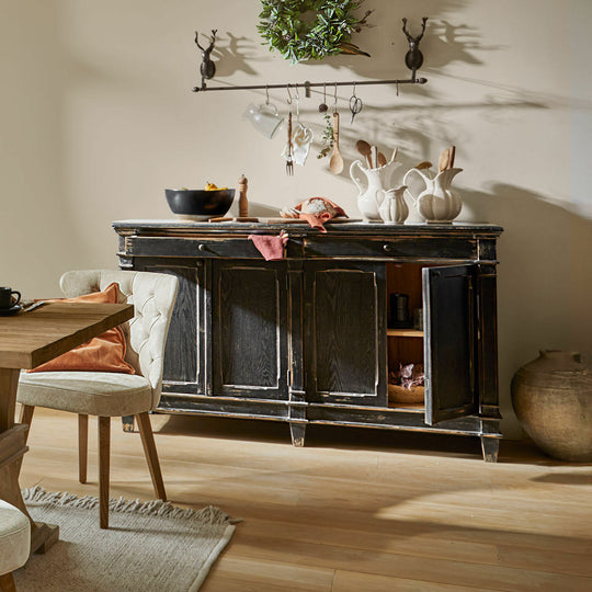 Buffet bas LOBERON Chaveline noir vieilli — photo produit
