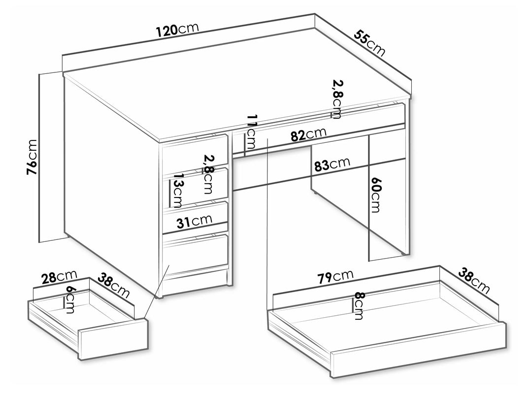 Bureau MOBILIER 1 Comfivo 312 (Blanc)