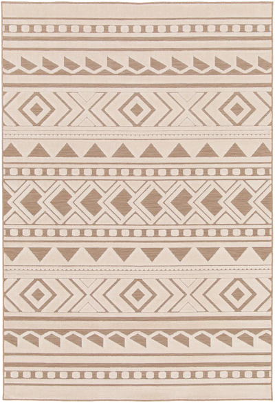 tapis d'intérieur & extérieur lin et crème helios. Vue 5 du tapis montrant des détails matière.