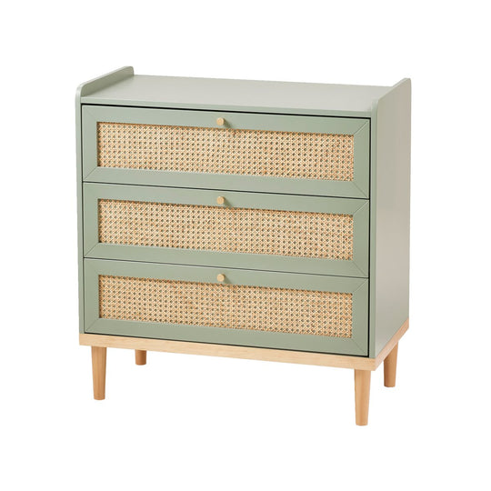 Commode en cannage VERTBAUDET Poésie vert