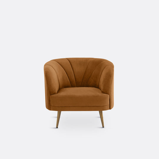 Fauteuil La Redoute Interieurs velours tabac Leone
