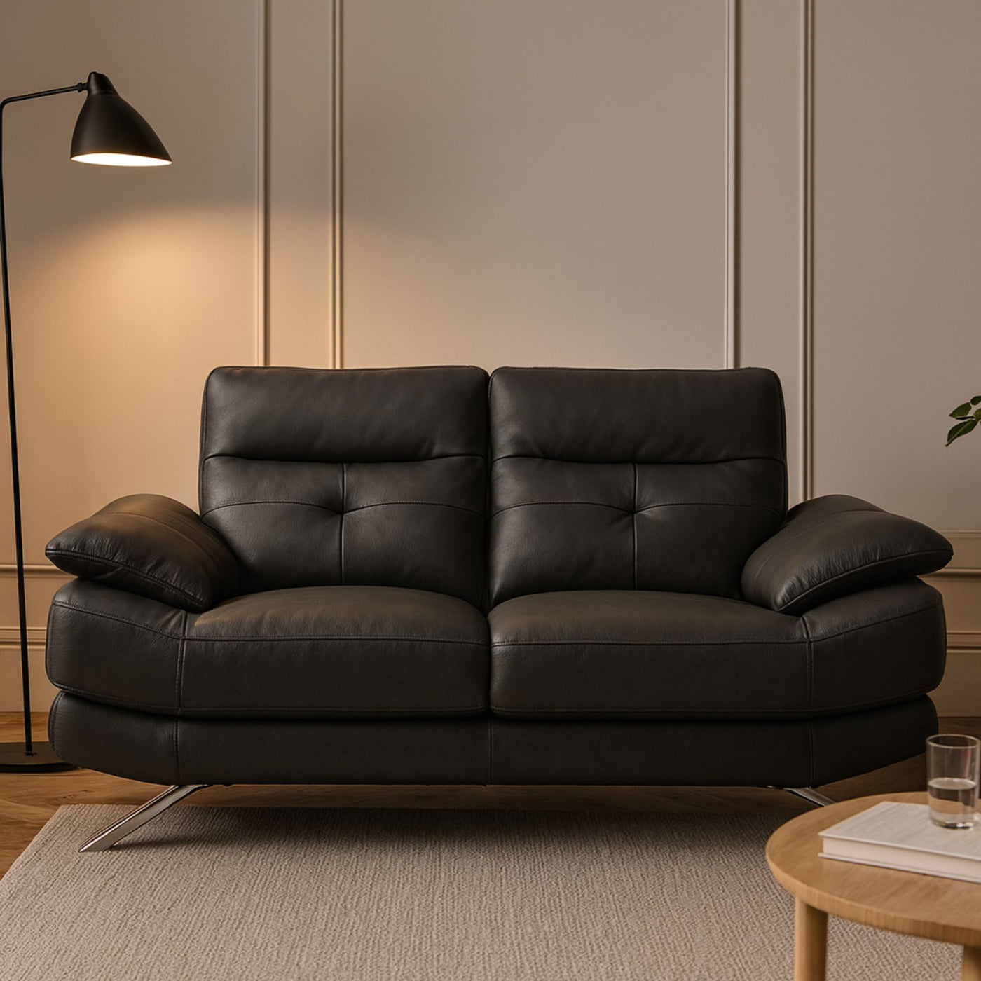 Canapé fixe LA MAISON DU CANAPE Sydney 2 places en cuir