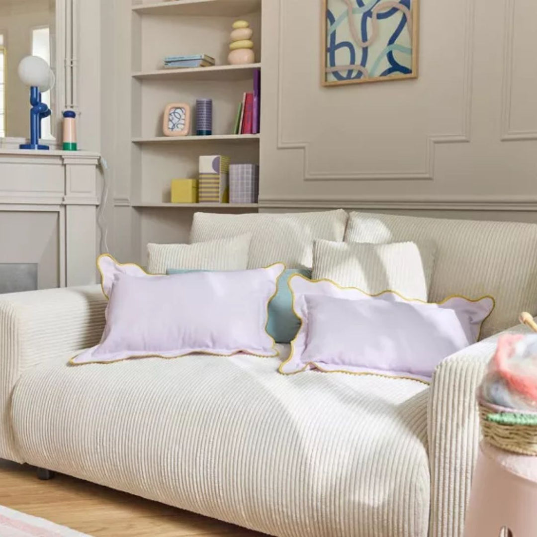 Canapé droit 3 places GARANCE en velours côtelé BESTMOBILIER