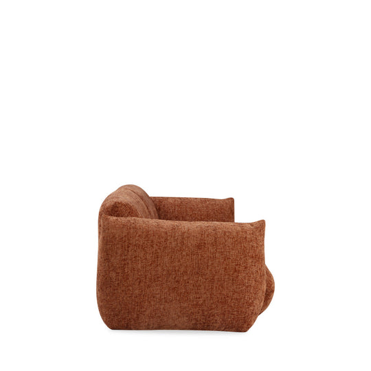 Canapé droit DRAWER Bocca 3 places à dossier capitonné en tissu rouille