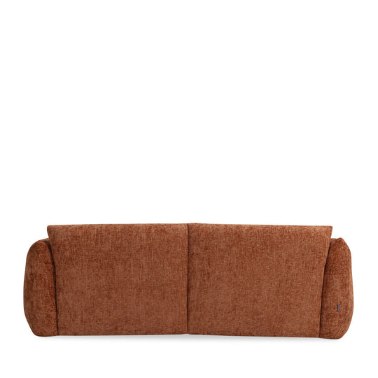 Canapé droit DRAWER Bocca 3 places à dossier capitonné en tissu rouille