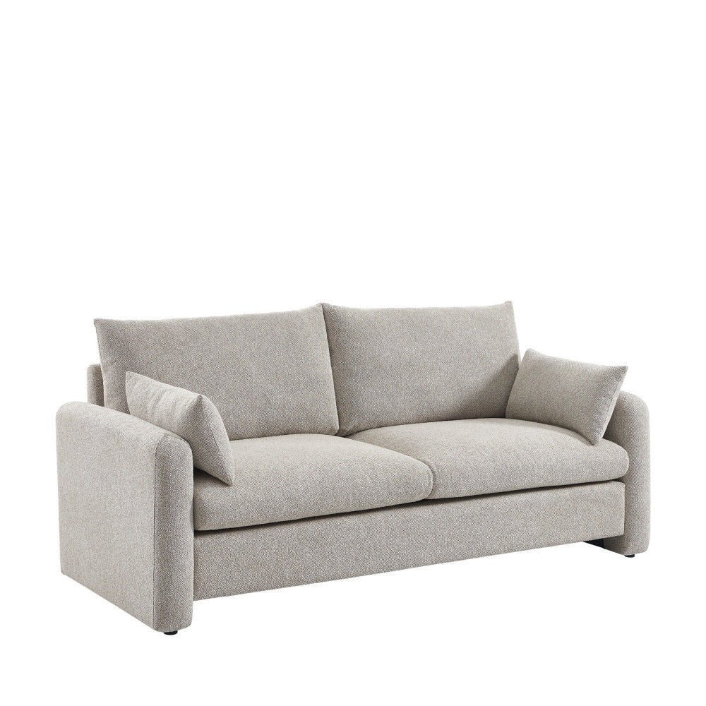 Canapé fixe DRAWER Lisa 3 places en tissu beige chiné