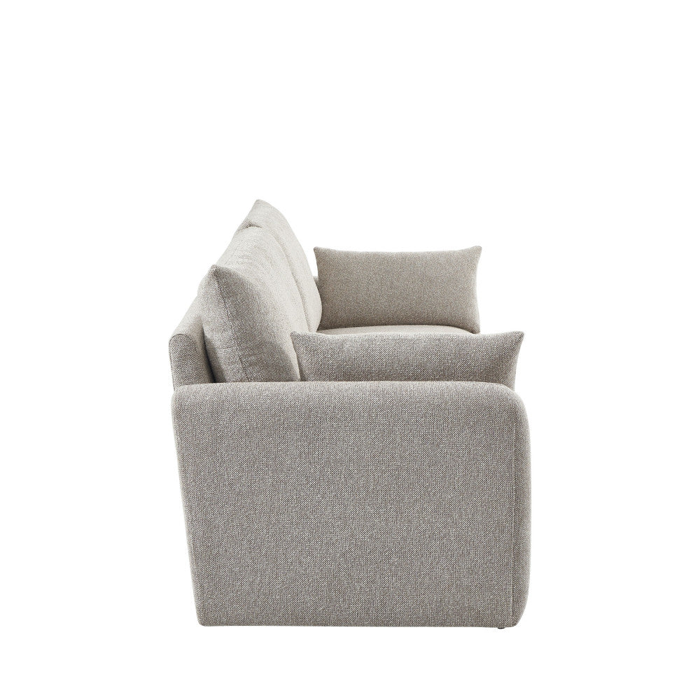 Canapé fixe DRAWER Lisa 3 places en tissu beige chiné