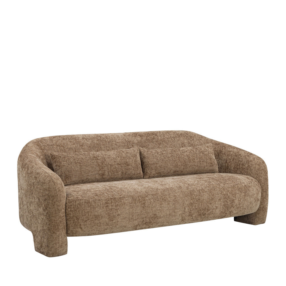 Canapé fixe DRAWER Topaz 3 places en tissu bronze