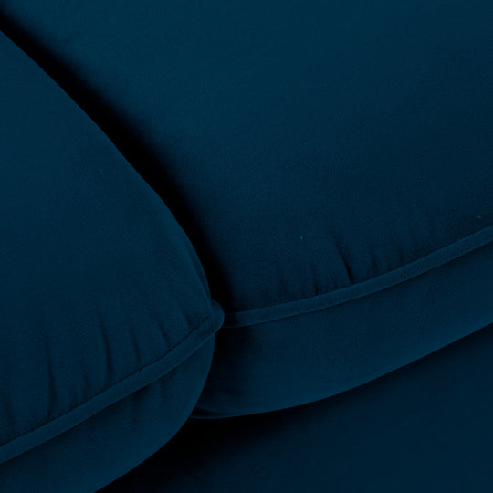 Canapé 4 places Bleu nuit convertible en velours pieds épingles noirs - Léger défaut