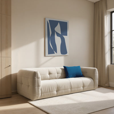 Canapé DRAWER droit 4 places en tissu à effet capitonné NAOS