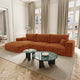 Canapé angle gauche convertible PREMIUM INTERIORS Como 5 places avec coffre en tissu bouclé terracotta