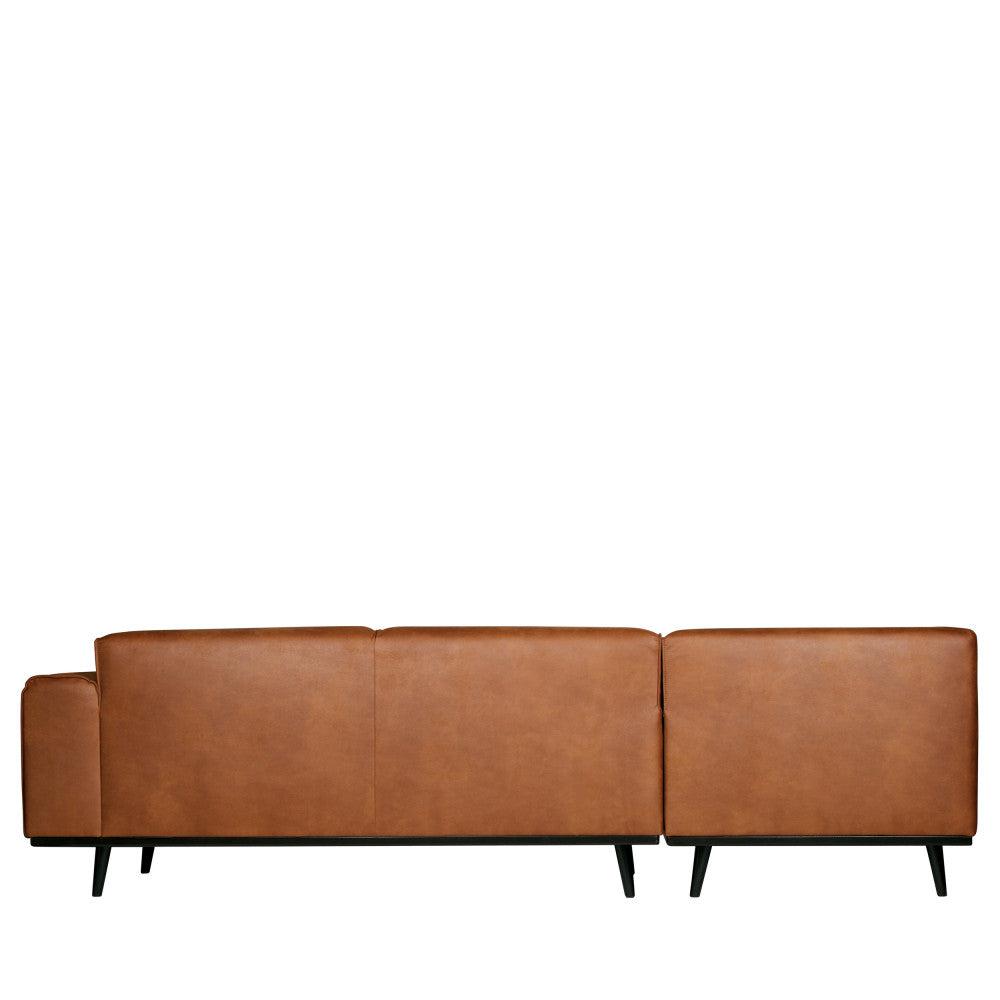 Canapé d'angle gauche en cuir recyclé coloris cognac