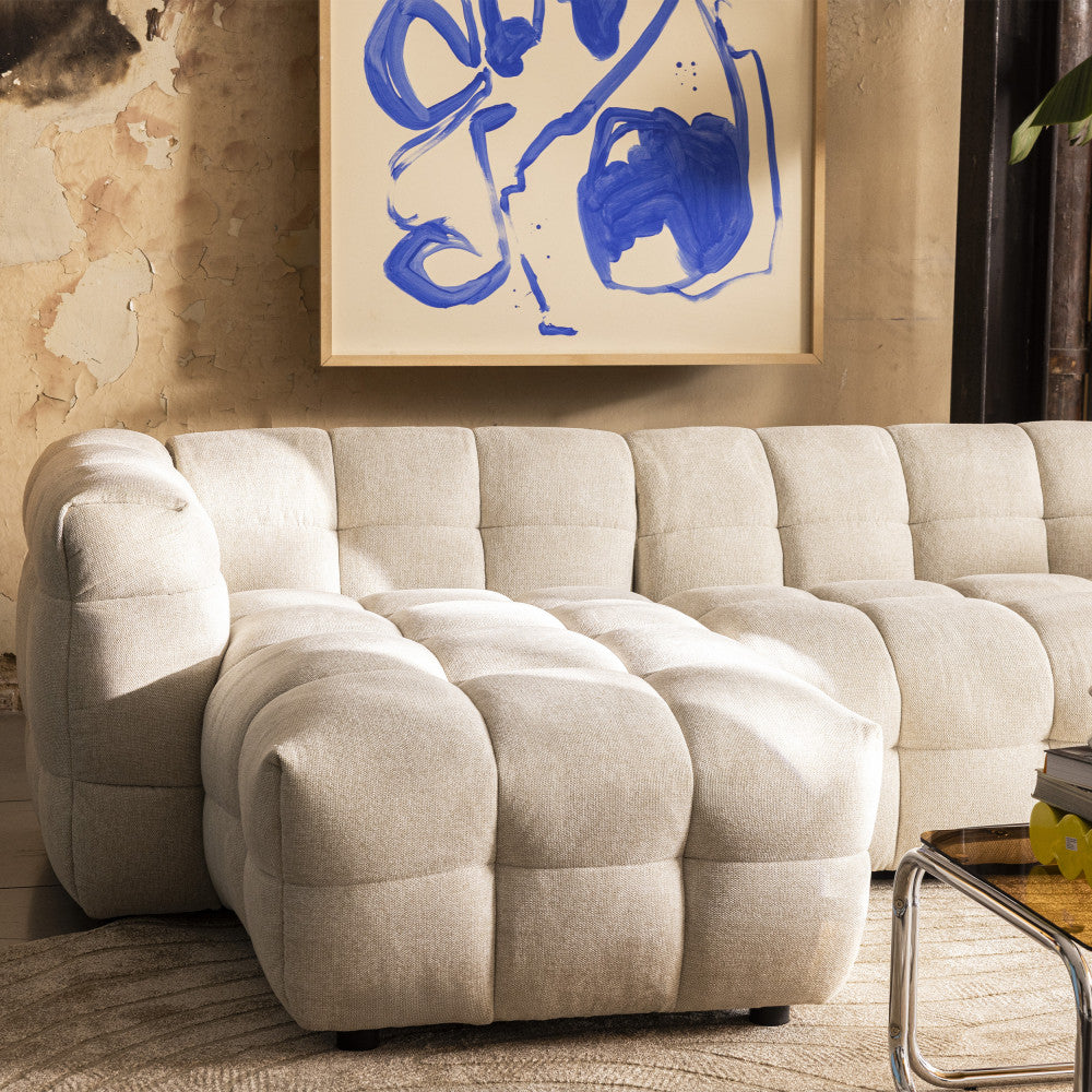 Canapé d'angle réversible DRAWER Bolly en tissu beige chiné