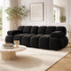 Canapé modulaire en velours Bellis noir Micadoni 2 places