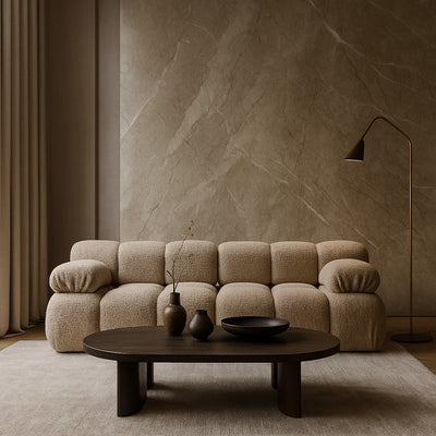 Canapé modulaire en velours Bellis Micadoni 2 places