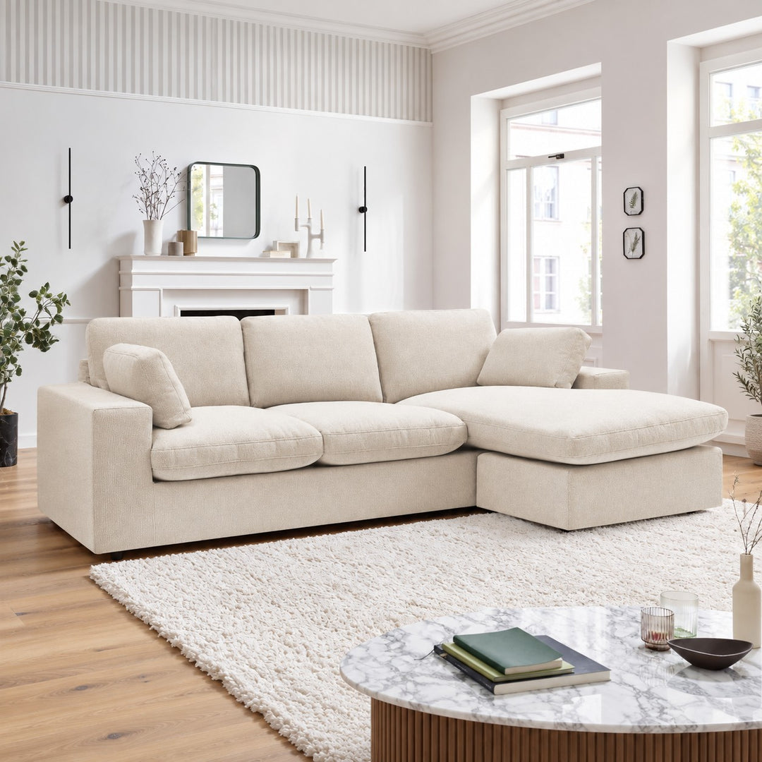 Canapé BOBOCHIC d’angle fixe réversible compact BELAIR
