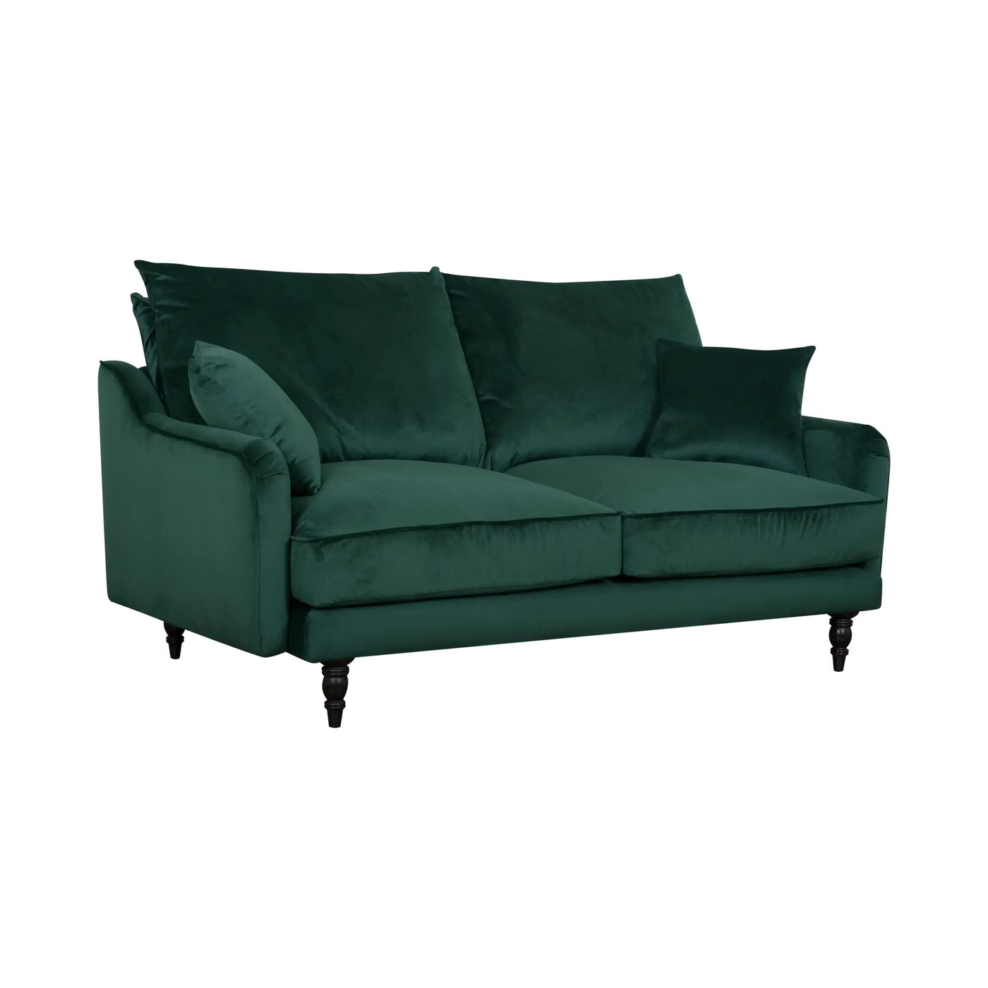 Canapé CAMIF Olie 2 places en velours Vert Forêt