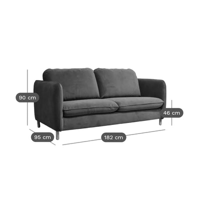 Canapé CAMIF Portimo 3 places en velours Vert de gris