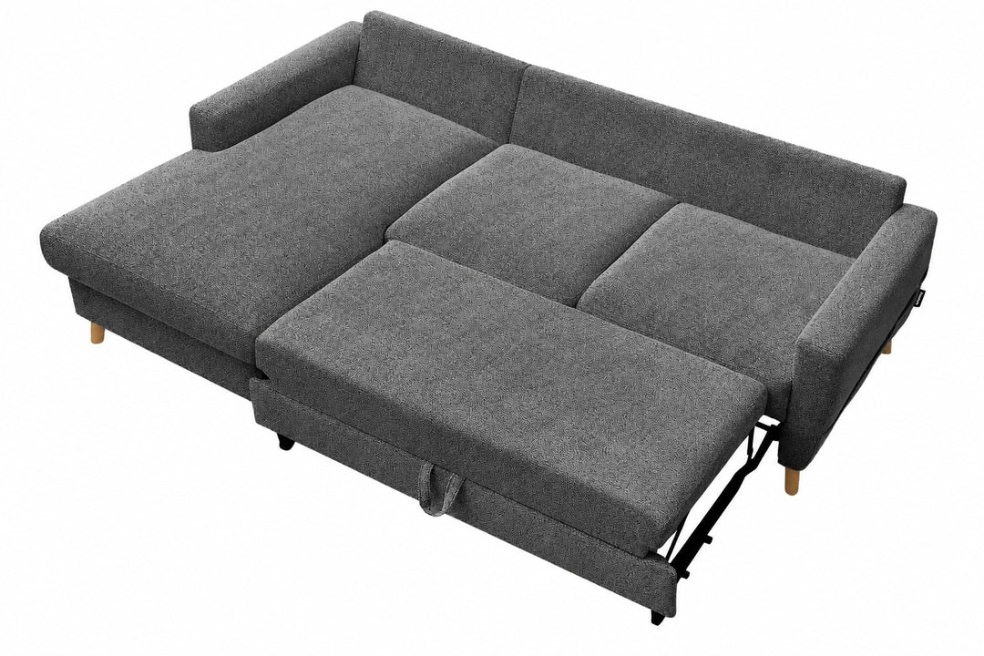 Canapé Casanova Paris d'angle gauche convertible Gaspard gris bouclette