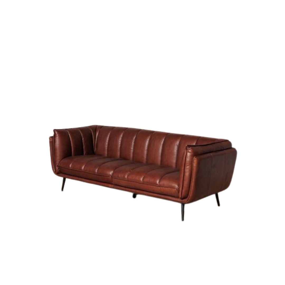 Canapé CHEHOMA Slowboy 3 places en cuir marron