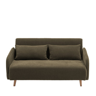 Canapé convertible DRAWER Monica 2 places en velours Vert Kaki