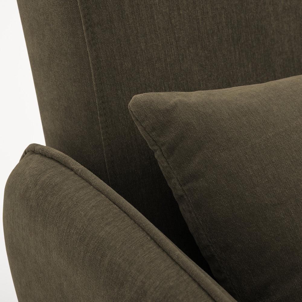 Canapé convertible DRAWER Monica 2 places en velours Vert Kaki