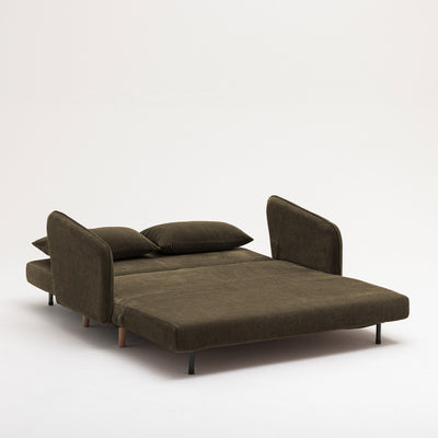 Canapé convertible DRAWER Monica 2 places en velours Vert Kaki